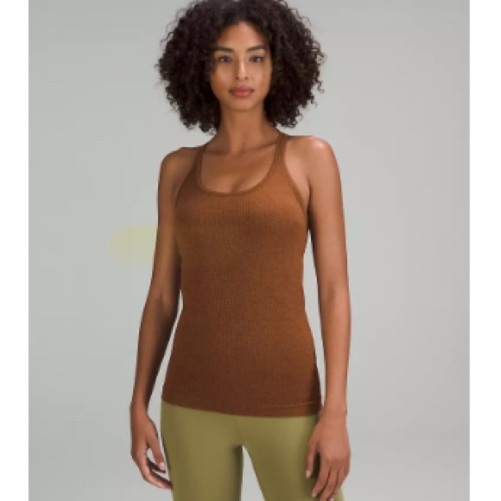 Lululemon Ebb to Street Roasted Brown Ribbed Tank Top